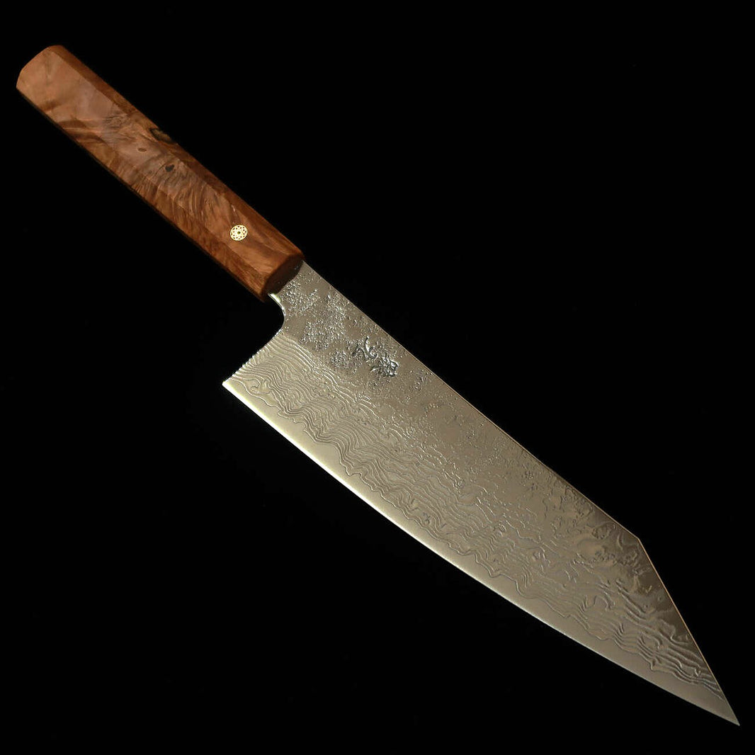 ENKYU Gyuto Honoo-Gumo Series, SG2 Damascus with Octagonal Karelian Birch Handle (210mm)