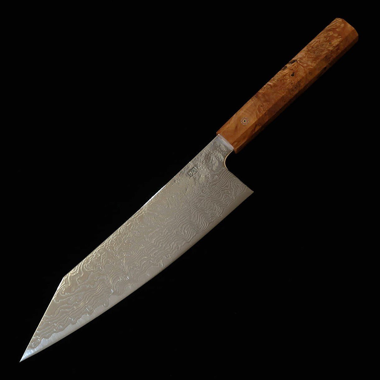 Enkyu Gyuto Série Homura-gumo SG2 Damas Manche octogonal en loupe de coing (210 mm)