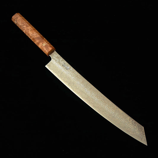 ENKYU Saruku – Sujihiki, série Honkumo, SG2 damas, manche octogonal en loupe de bois de rose (270 mm)
