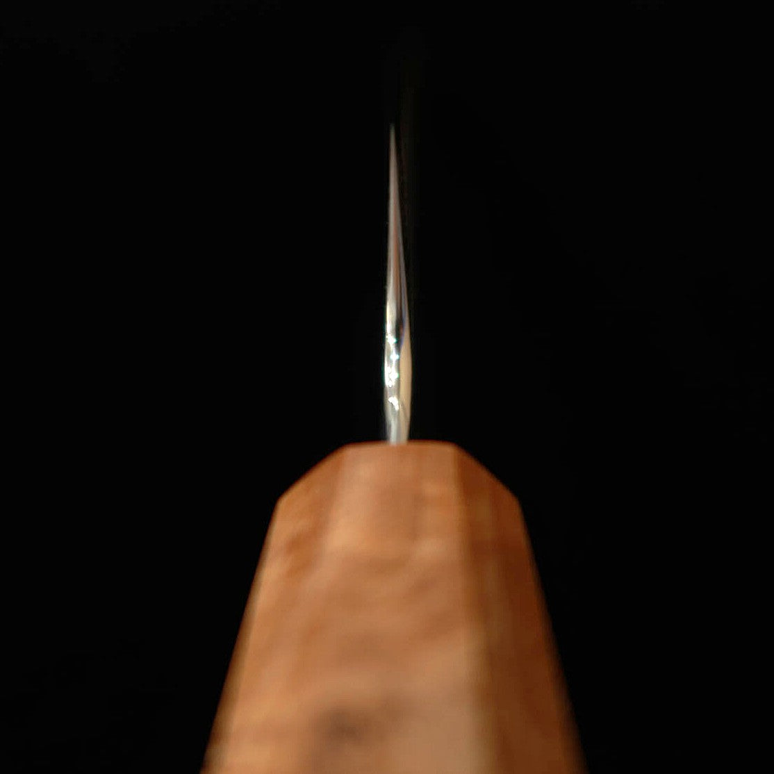 猿九 ENKYU 切付筋引 焔雲シリーズ SG2 ダマスカス 花梨瘤八角柄　（270mm）