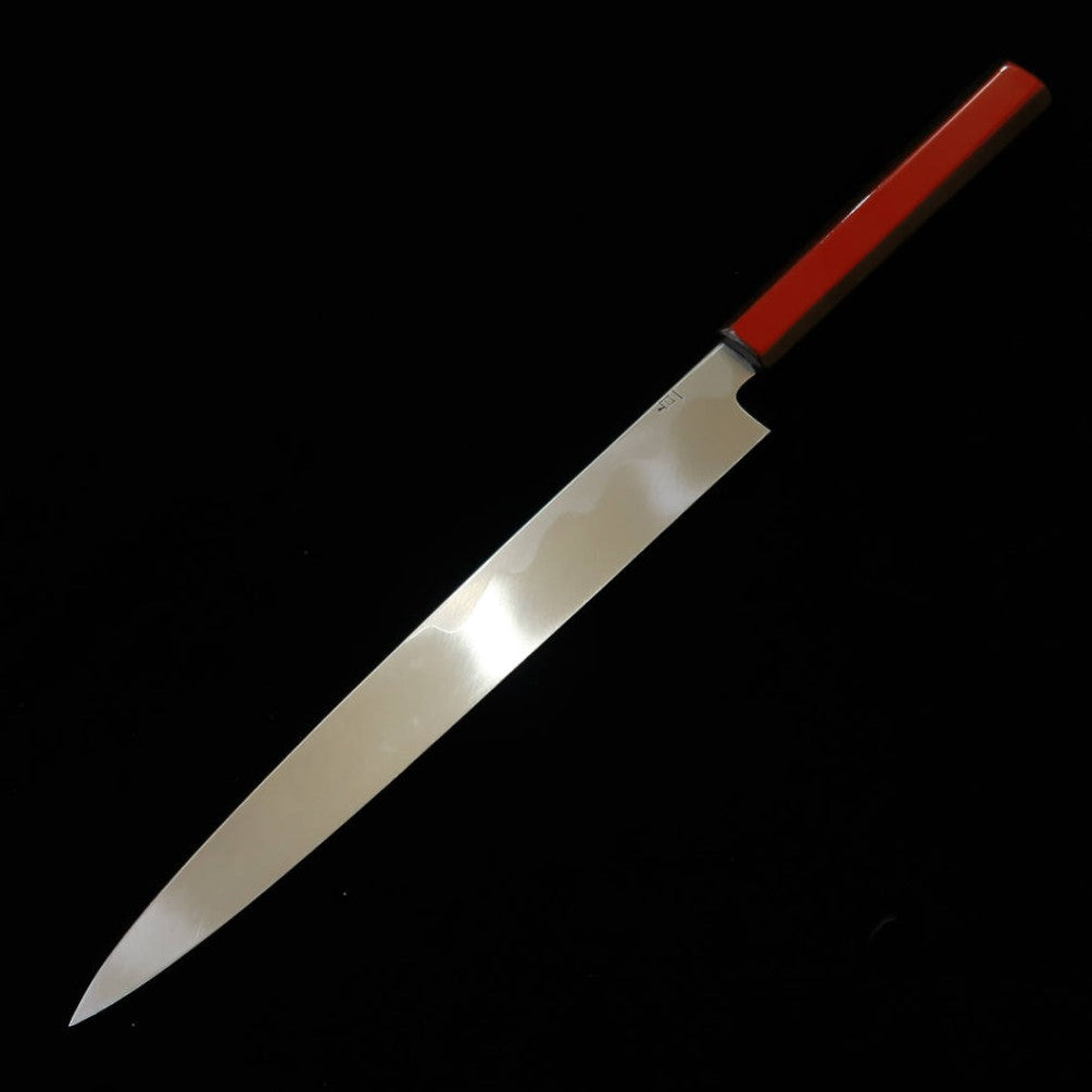 KAGEKIYO Kagekiyo, série Shirogami n°1, laque rouge urushi, yanagiba (270 mm)