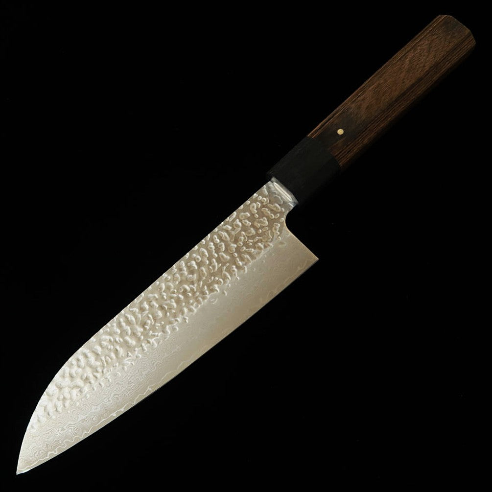 Miura VG-10 Santoku with Hammered and Damascus finish and Plywood Handle (165mm)