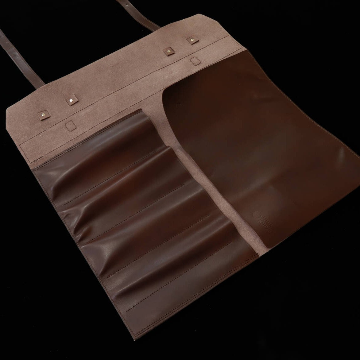 YOKU leatherworks, rollo de cuero para cuchillos, marrón