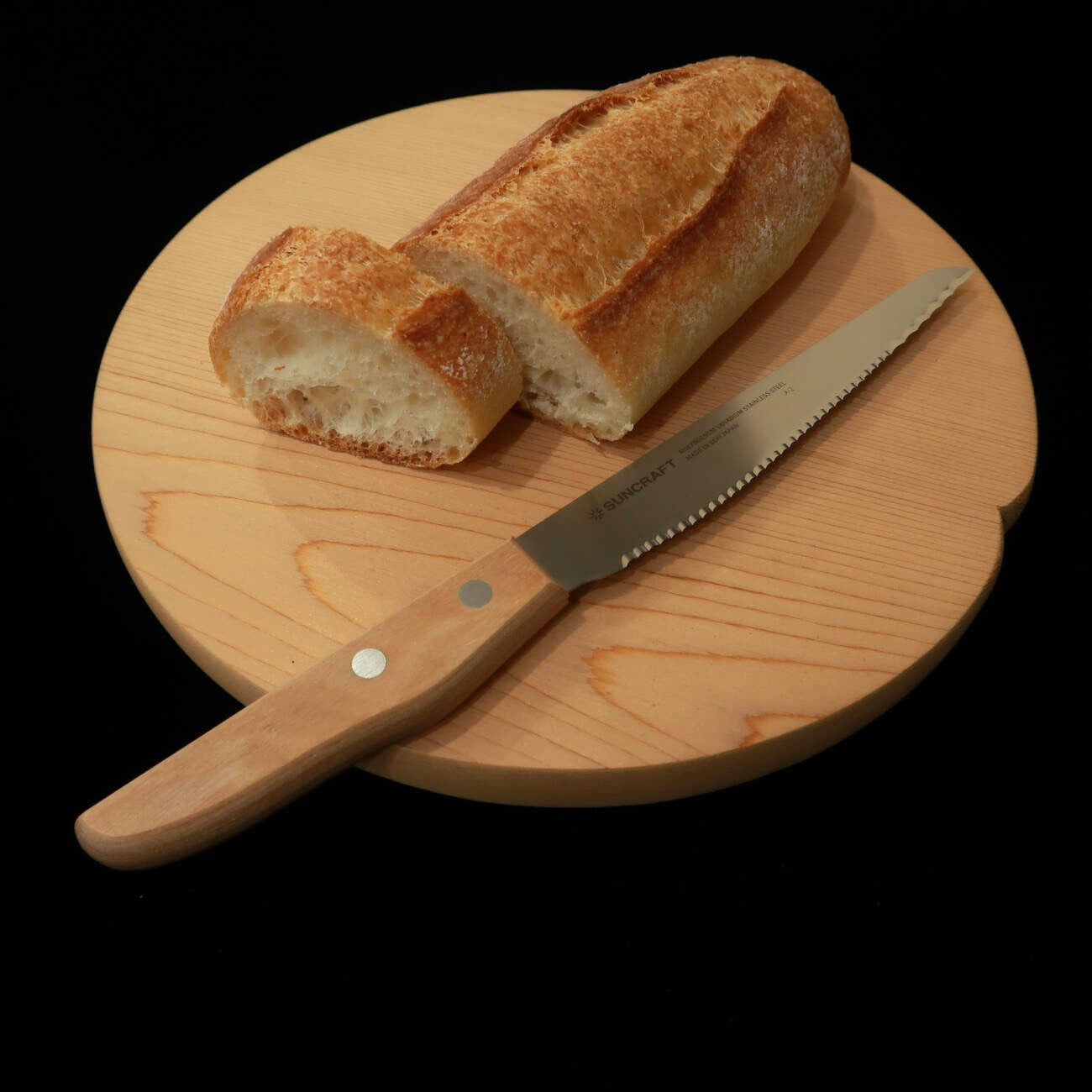 Tabla de cortar redonda de madera de Kiso Sawara (240/270mm)