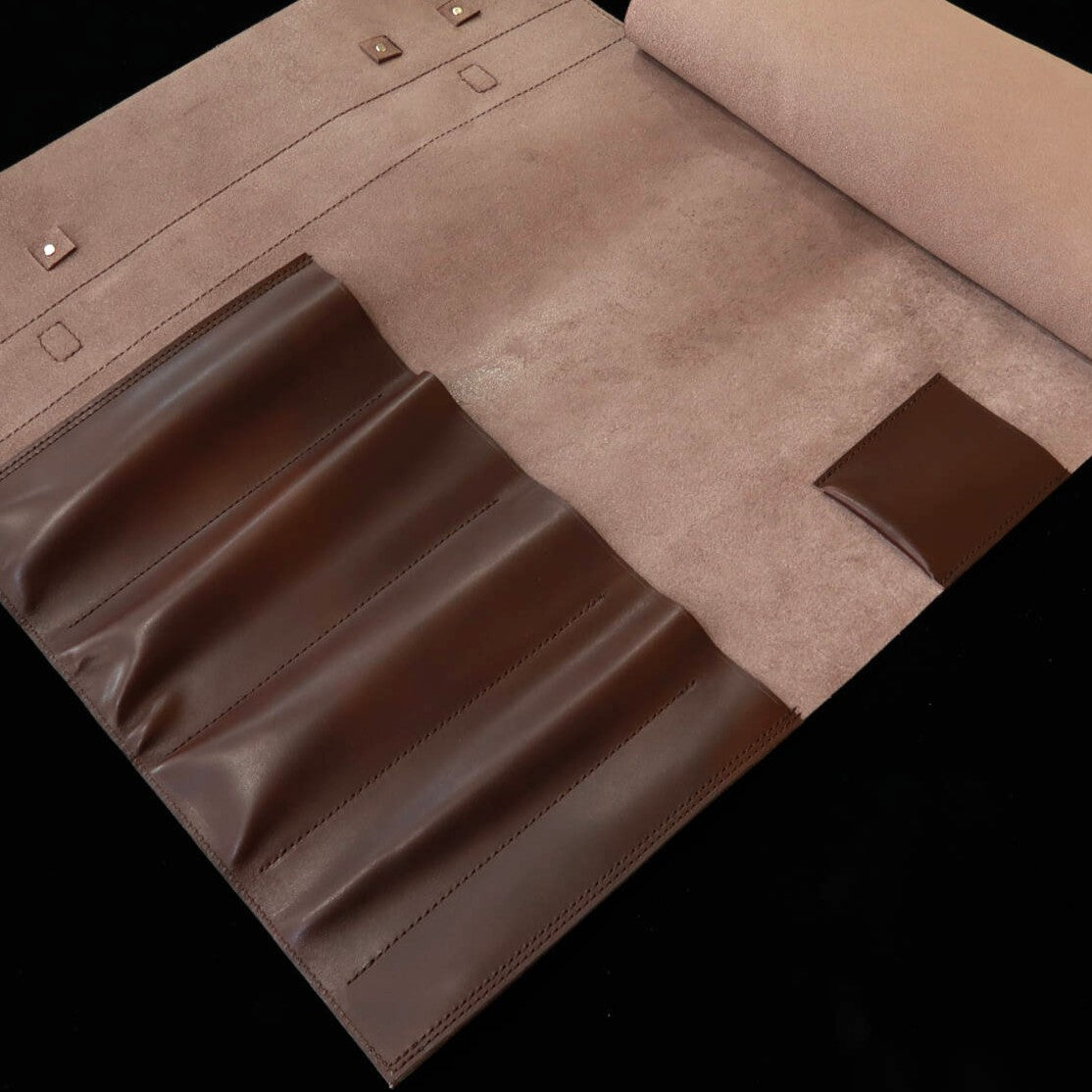 YOKU leatherworks　レザーナイフロール ブラウン