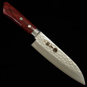 Miura MIURA Pequeno Santoku VG1 Tsuchime Cabo vermelho sintético (135 mm)