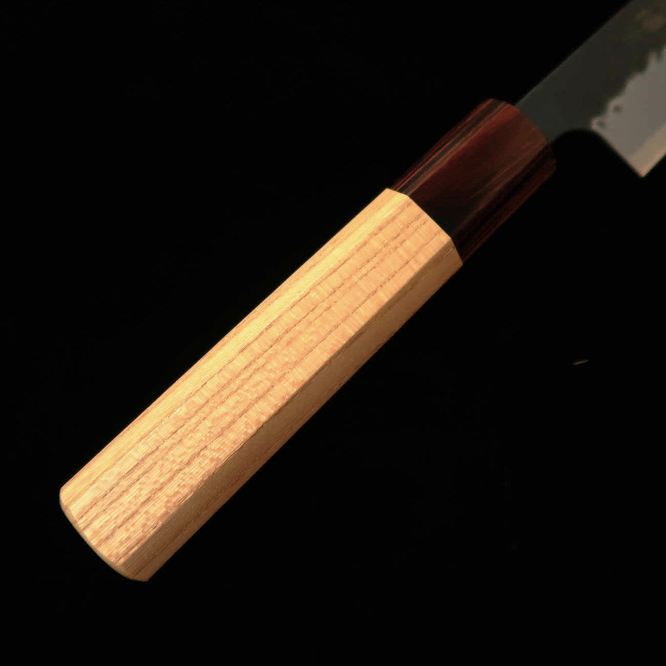 三浦MIURA ペティ 青紙スーパー 黒打ち鎚目 欅八角柄（150mm）