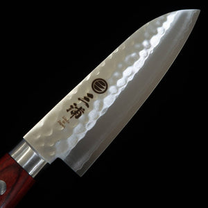 Miura MIURA Pequeno Santoku VG1 Tsuchime Cabo vermelho sintético (135 mm)
