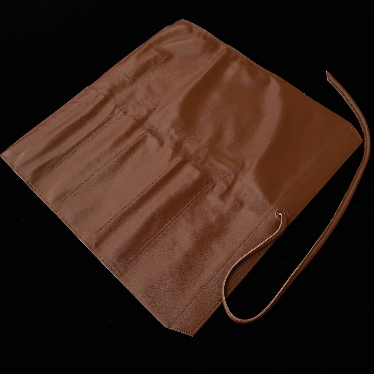 YOKU leatherworks rollo de cuchillos de cuero lavable marrón