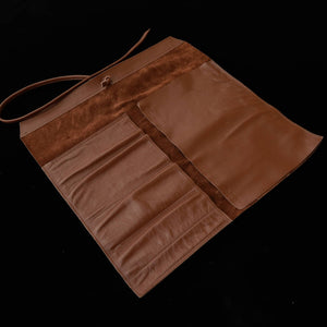 YOKU leatherworks rollo de cuchillos de cuero lavable marrón