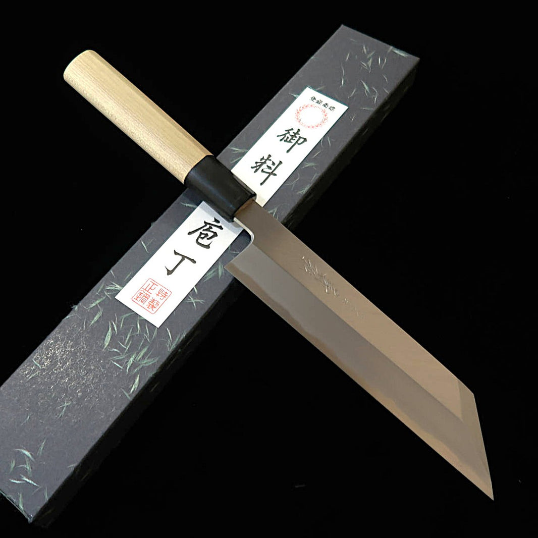 Yoshihiro YOSHIHIRO Kenmuki Aço Shirogami #2 Cabo Redondo de Búfalo e Magnólia (180 mm)