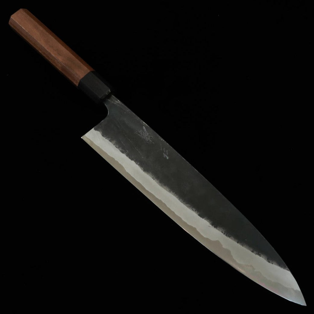 Miura by Shindo Gyuto, Aogami No. 2, Black Finish, Walnut Octagonal Handle (240/270mm)
