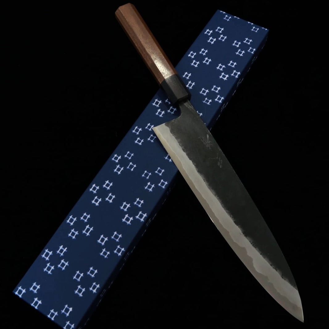 Miura MIURA by Shindo Gyuto Aogami #2 acabado negro, mango de nogal octogonal (240/270 mm)