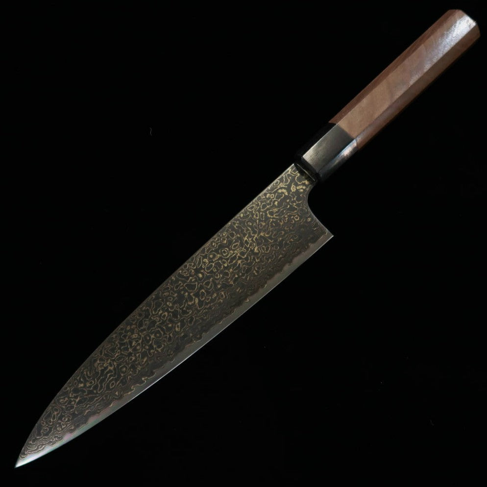 Kagekiyo KAGEKIYO ZA-18 damasco ennegrecido gyuto mango octogonal de nogal (210/240 mm)