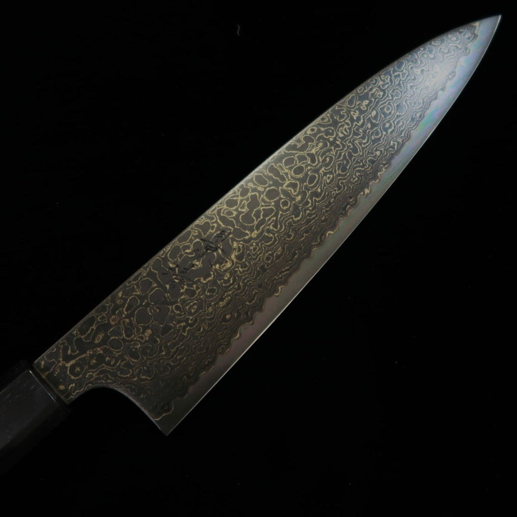 Kagekiyo KAGEKIYO ZA-18 damasco ennegrecido gyuto mango octogonal de nogal (210/240 mm)