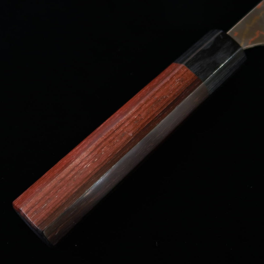 SAJI TAKESHI Aogami #2 Damasco de color Santoku Mango octogonal de palisandro (180 mm)