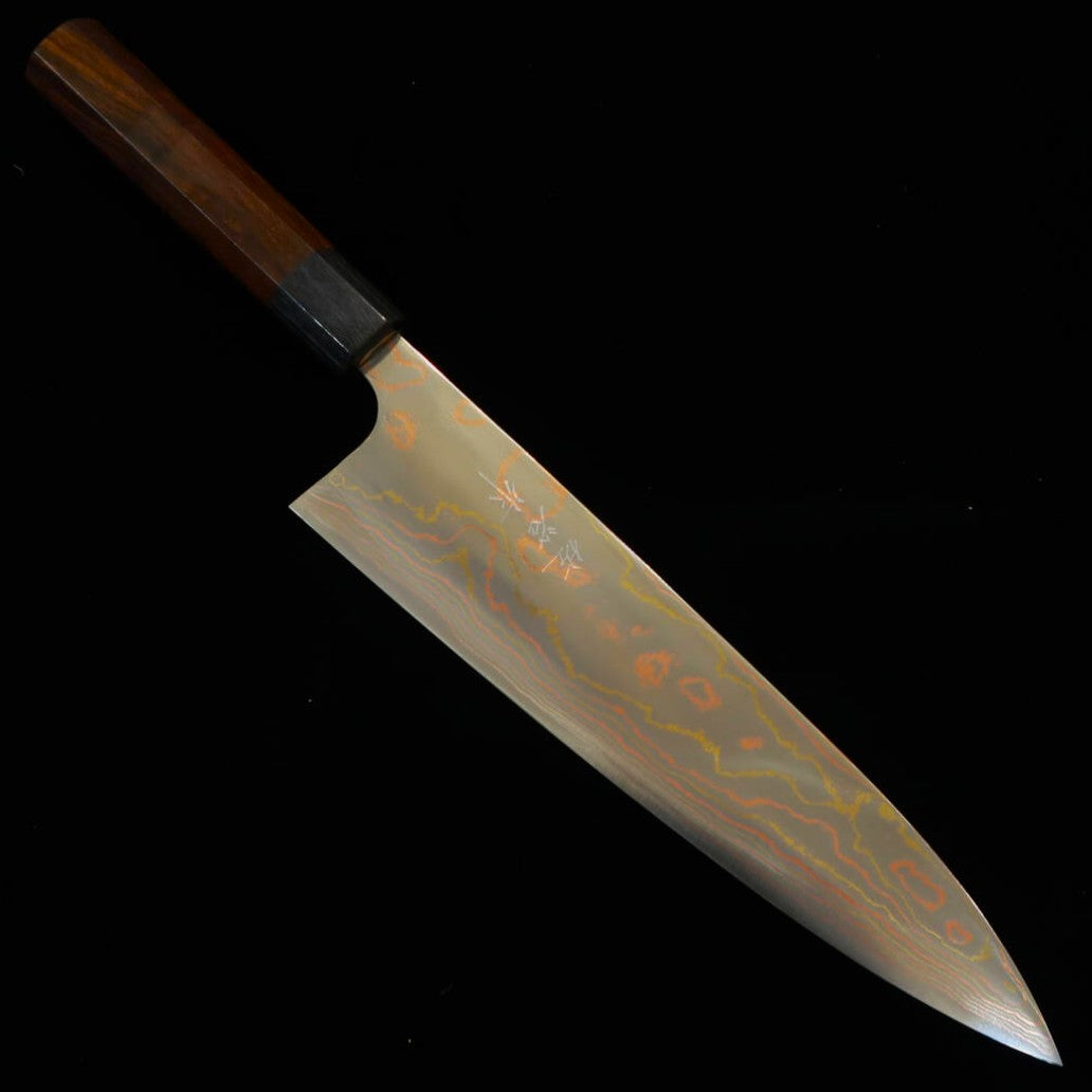 Takeshi Saji Aogami No. 2 Colored Damascus Gyuto Rosewood Handle (210/240/270mm)