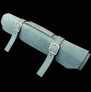 YOKU leatherworks rolo de couro para facas, couro reconstituído azul, tipo bolsa