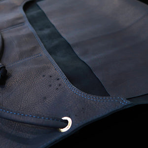YOKU leatherworks funda enrollable de cuero para cuchillos color azul marino, suave