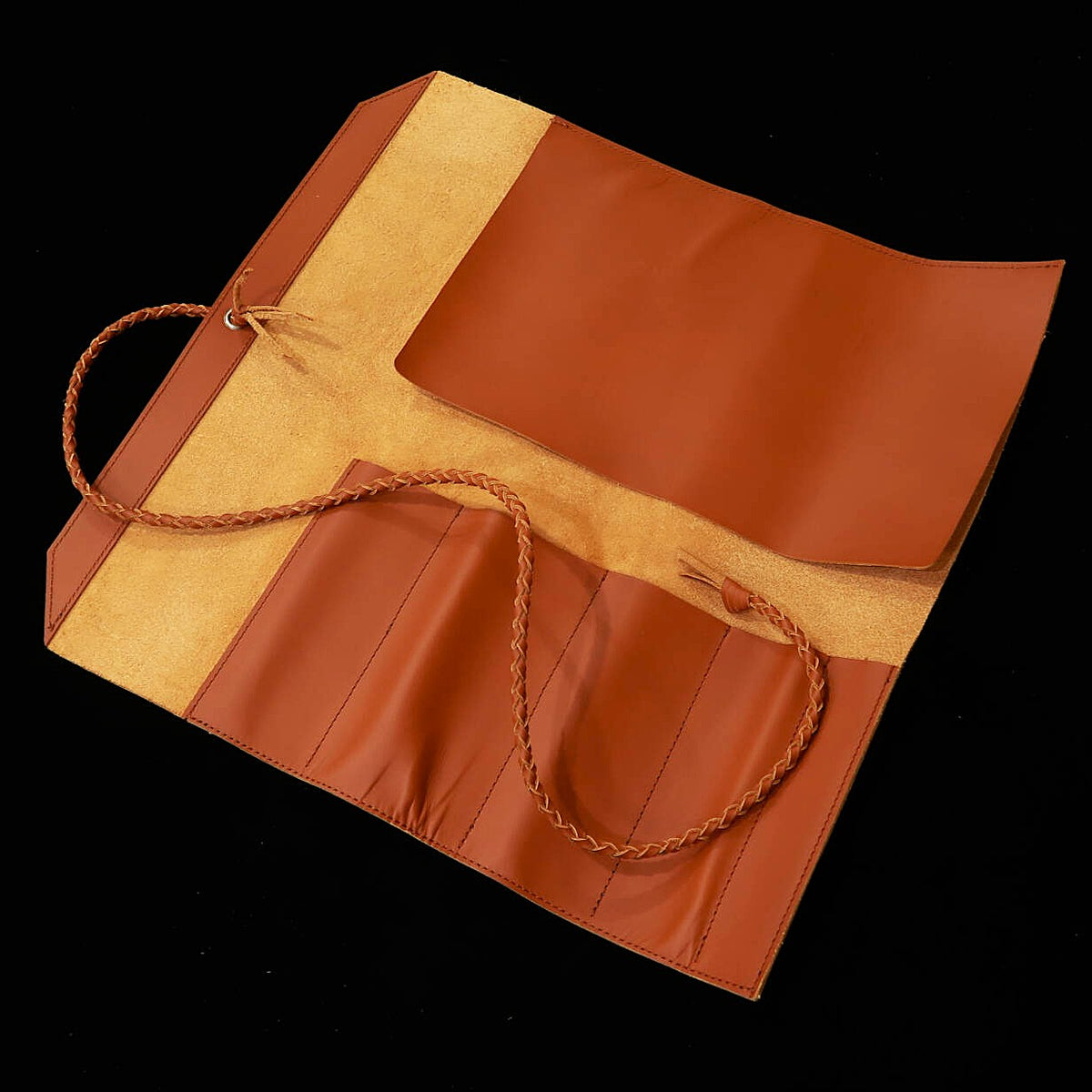 YOKU leatherworks funda enrollable de cuero para cuchillos, marrón