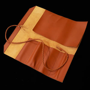 YOKU leatherworks funda enrollable de cuero para cuchillos, marrón