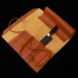 YOKU leatherworks funda enrollable de cuero para cuchillos, marrón