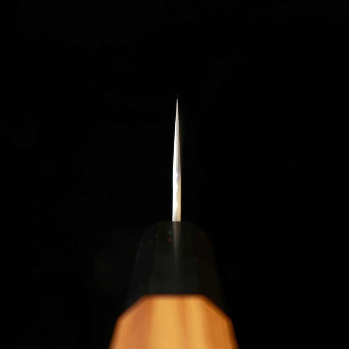NIGARA Hamono SG2 Polished Tsuchime Santoku with Teak Octagonal Handle (180mm)