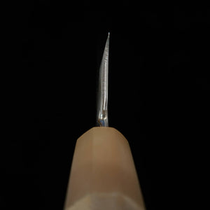 MIURA Itadaki Deba acier blanc n°2, finition Kuro-uchi, manche octogonal en magnolia (150/165/180 mm)