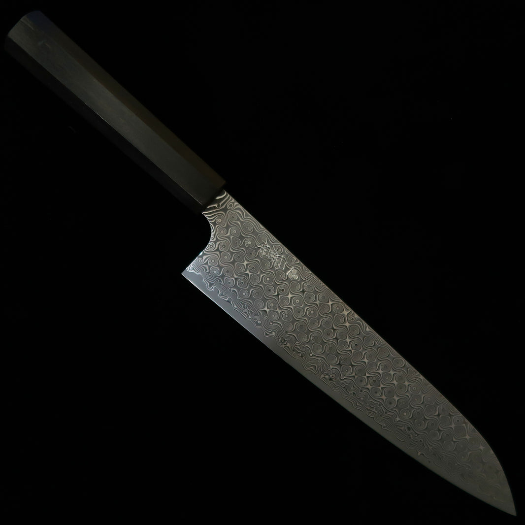 二唐刃物鍛造所 NIGARA 暗紋 牛刀 SG2 黒檀一体型八角柄（210/240mm）