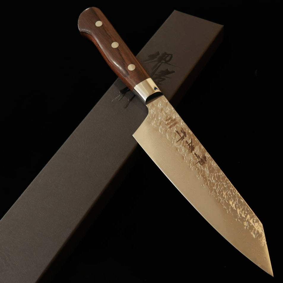 堺孝行 SAKAI TAKAYUKI 剣型三徳 SG2 鎚目 ダマスカス 紫檀柄 （160mm）