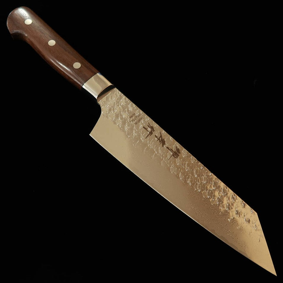 Faca Gyuto Ponta Kengata Sakai Takayuki SG2 Damasco Tsuchime com Cabo de Sândalo Roxo (190mm)