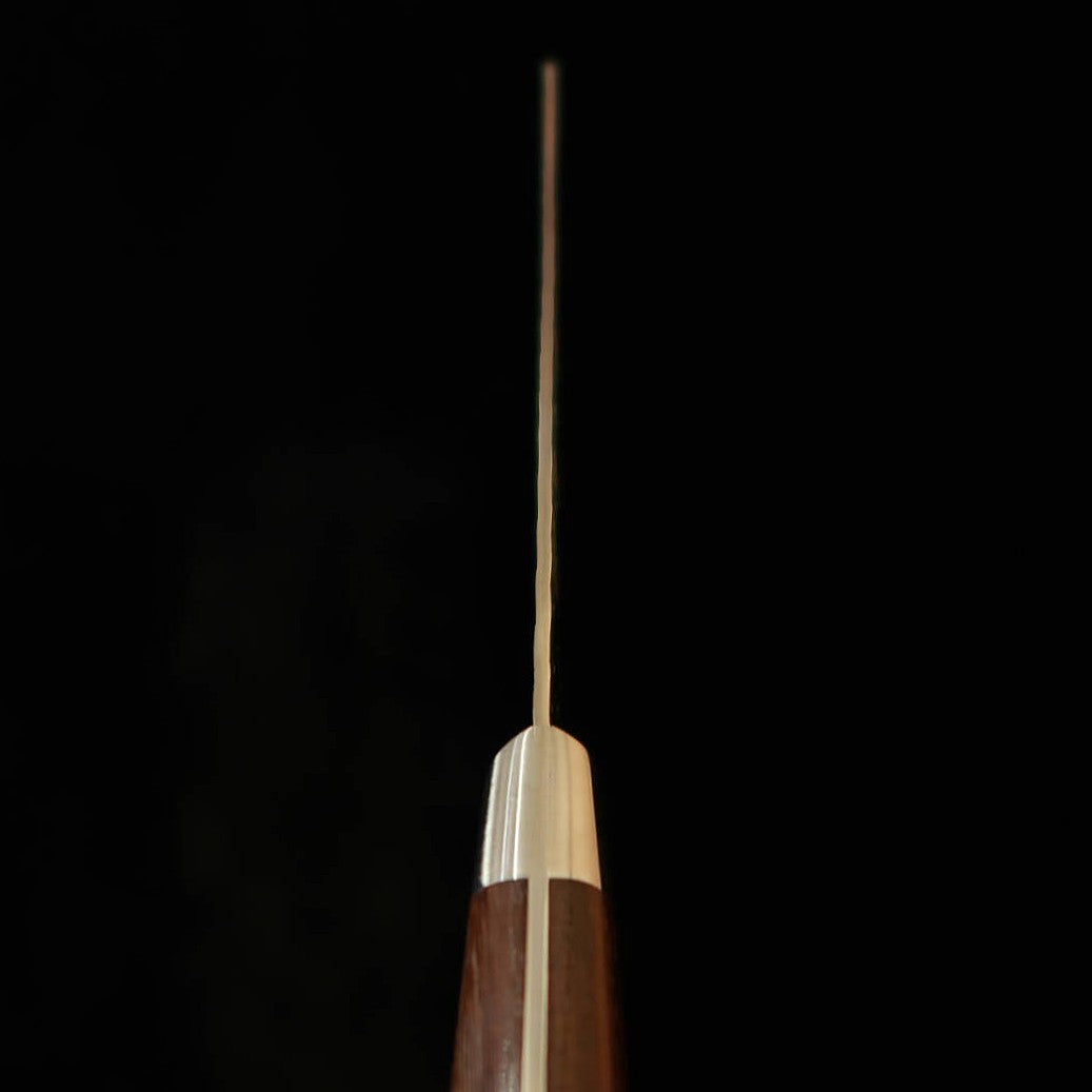 Faca Gyuto Ponta Kengata Sakai Takayuki SG2 Damasco Tsuchime com Cabo de Sândalo Roxo (190mm)