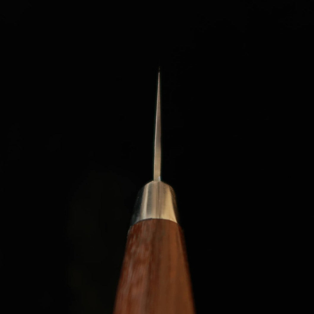 Faca Gyuto Ponta Kengata Sakai Takayuki SG2 Damasco Tsuchime com Cabo de Sândalo Roxo (190mm)