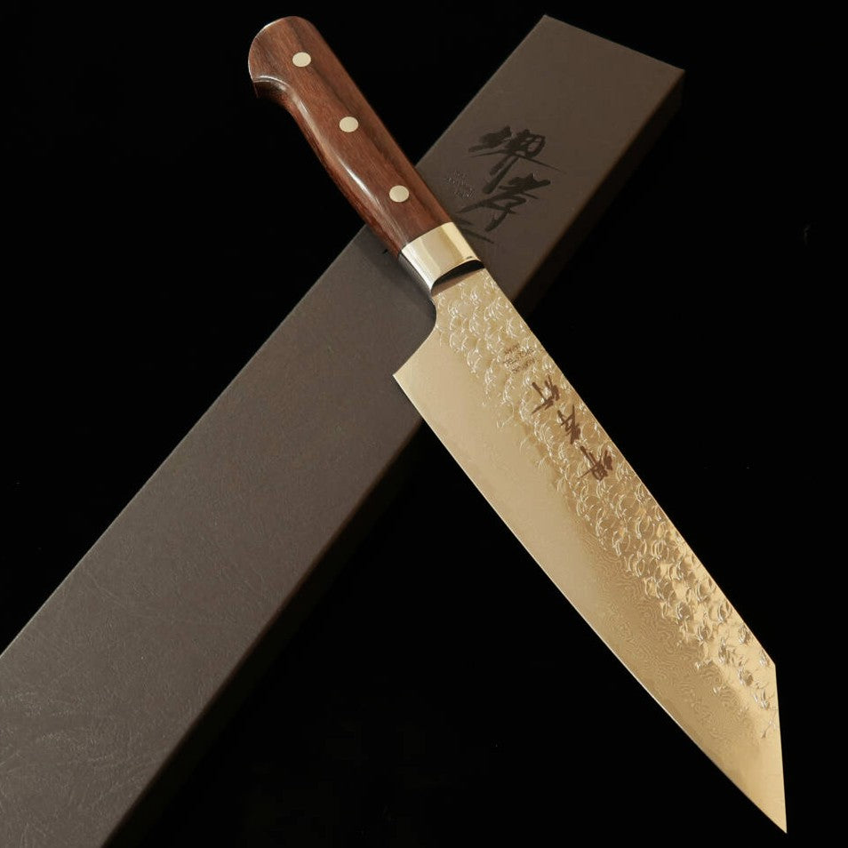 堺孝行 SAKAI TAKAYUKI 剣型牛刀 SG2 鎚目 ダマスカス 紫檀柄（190mm）