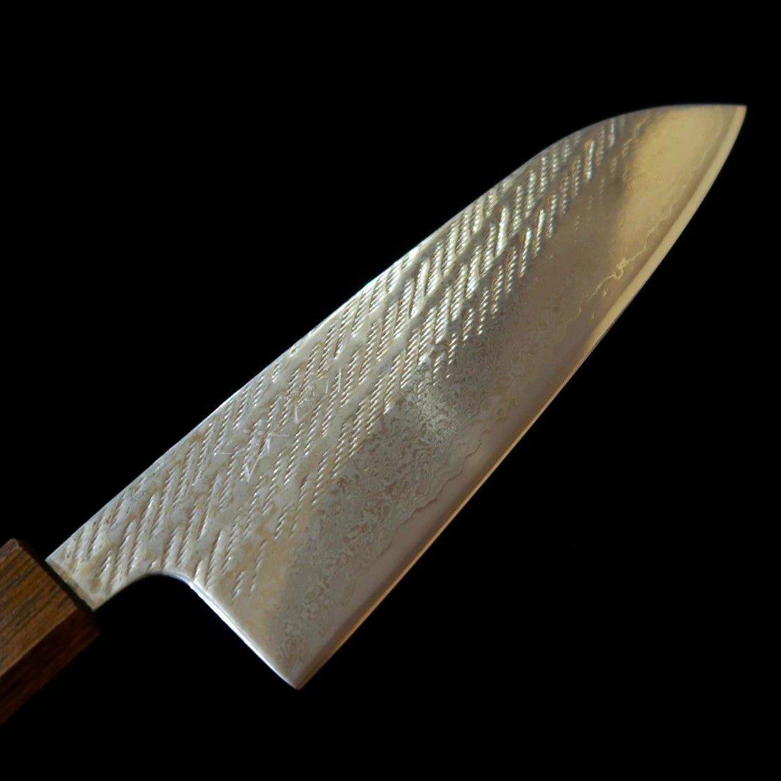 刃道 HADO 翁流 銀紙三号 縄目 ダマスカス 黒樫柄 三徳 (165mm)