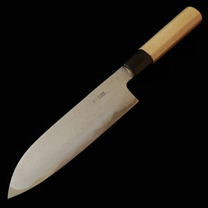 SAKAI KIKUMORI Sakai Kikumori Kizuki Uzu Santoku, aço azul #1, Damasco, cabo octogonal em magnólia (180 mm)