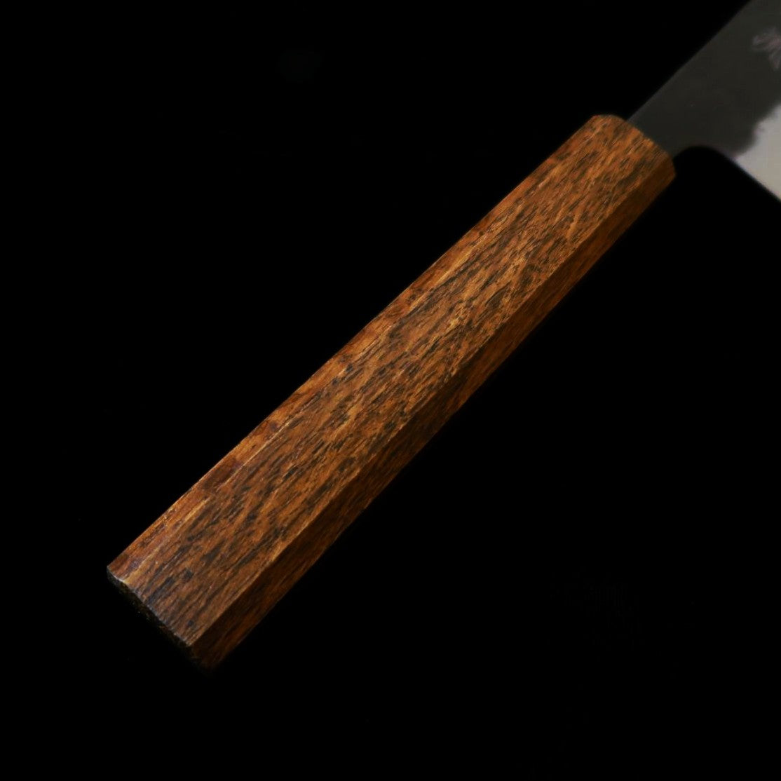 刃道 HADO 翁流 青紙スーパー ステンレスクラッド 黒染 梨地 黒樫柄 牛刀 (240mm)