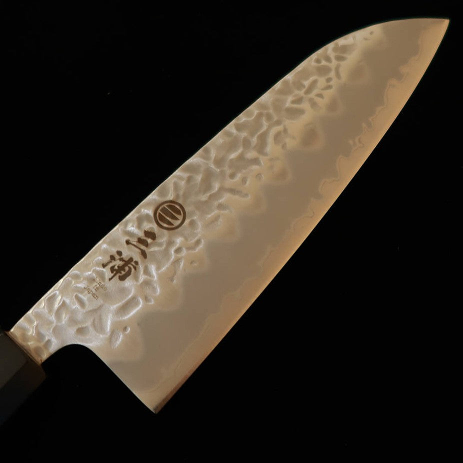 三浦MIURA 三徳 白紙一号 マット 鎚目 メープル水牛八角柄（165mm）