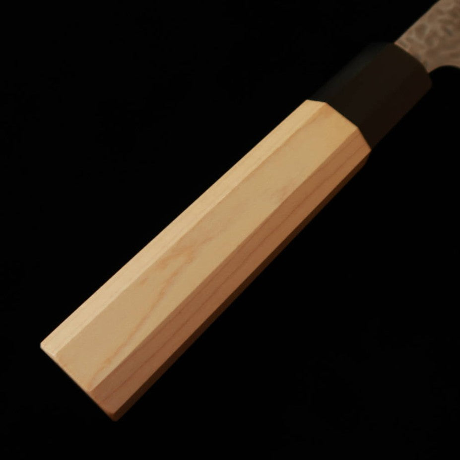 三浦MIURA 三徳 白紙一号 マット 鎚目 メープル水牛八角柄（165mm）