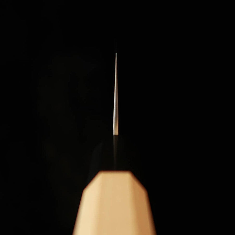三浦MIURA 三徳 白紙一号 マット 鎚目 メープル水牛八角柄（165mm）