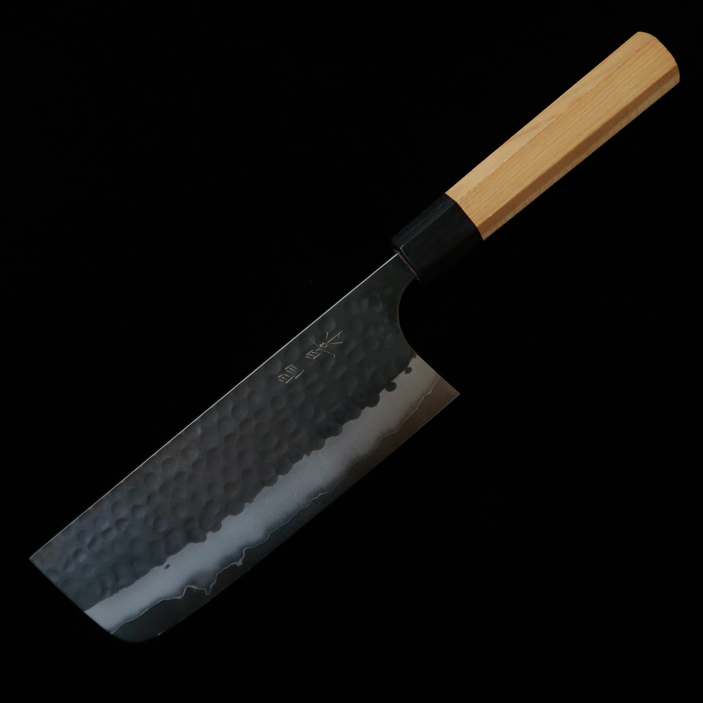 昌景MASAKAGE 小石 菜切 青紙スーパー 鎚目 黒打ち アメリカンチェリー柄（165mm）