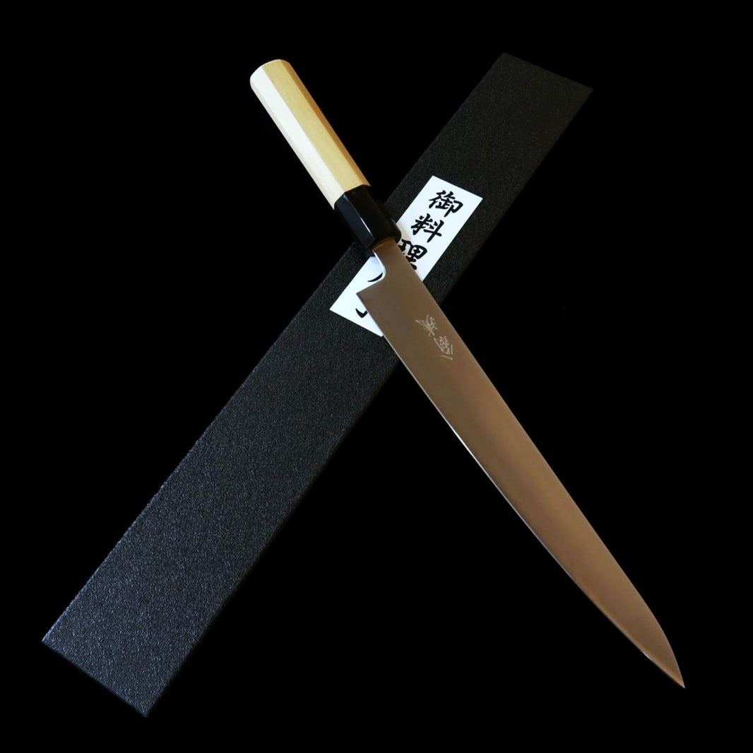 Hado HADO Hōrō-ryū Aogami Super inox cladded, cabo octogonal de magnólia, Sujihiki (240 mm)