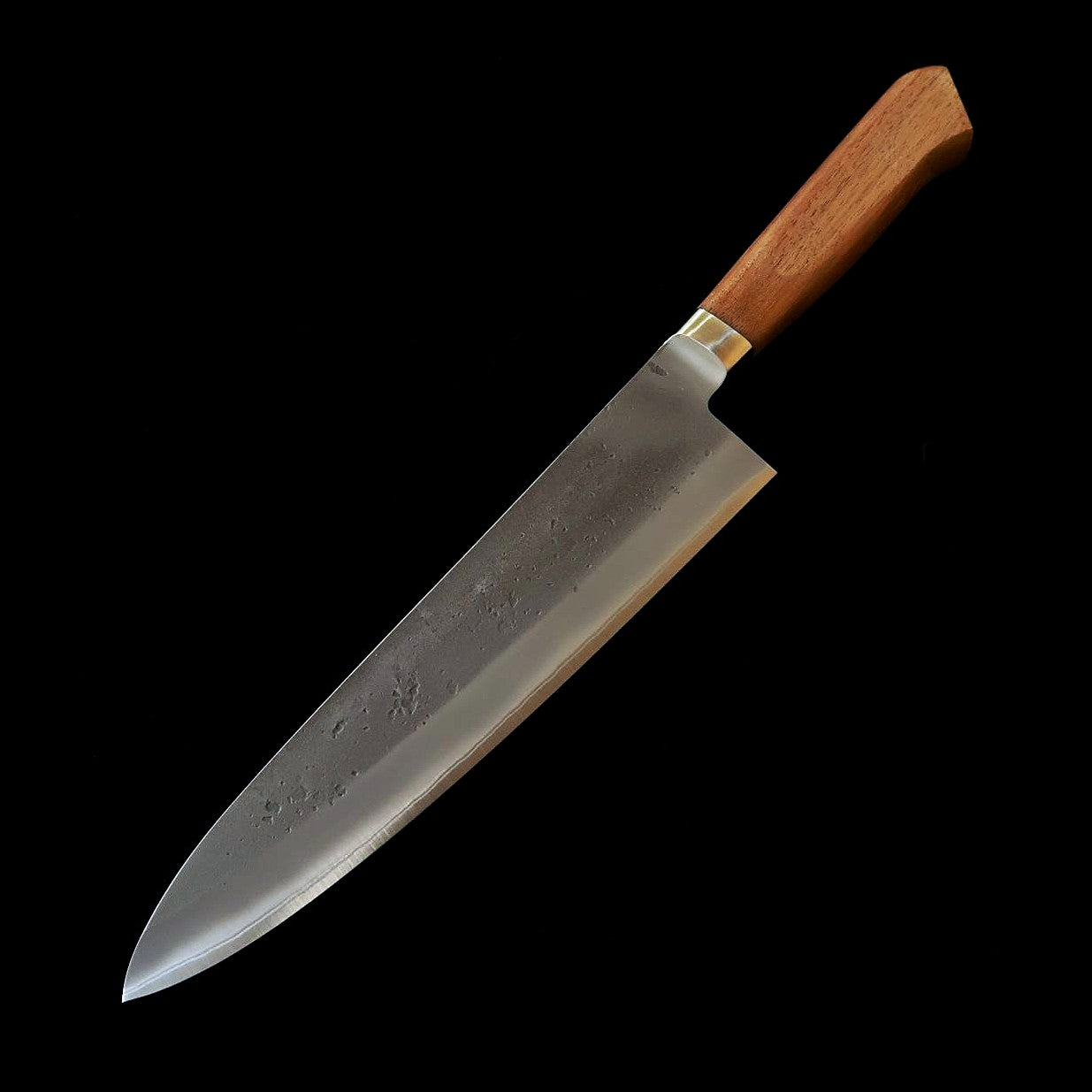 Couteau de chef (Gyuto) HADO Ohryu - Acier Aogami (Acier Carbone), Finition Nashiji - Manche en noyer (210 mm)