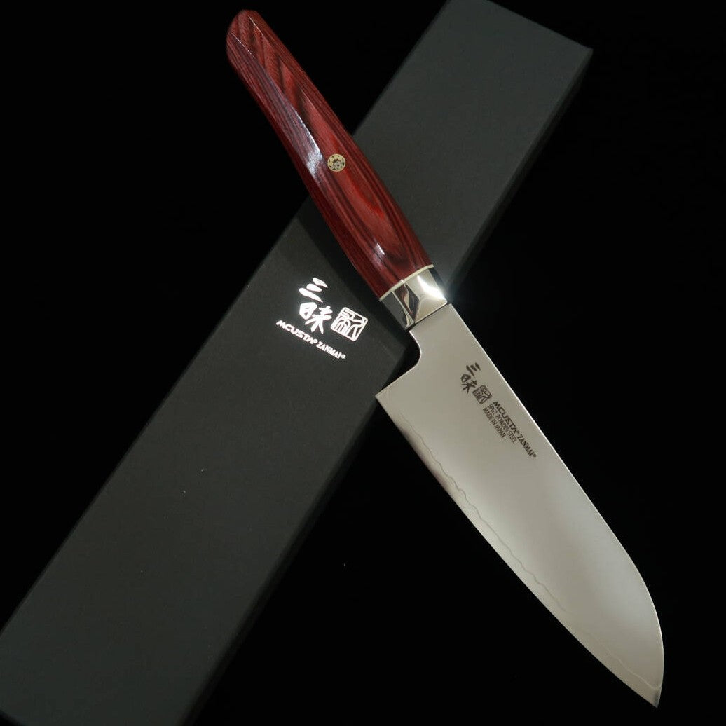 【nouvelle référence】 MCUSTA ZANMAI ZANMAI Révolution 3 rouge Petit Santoku (150 mm)