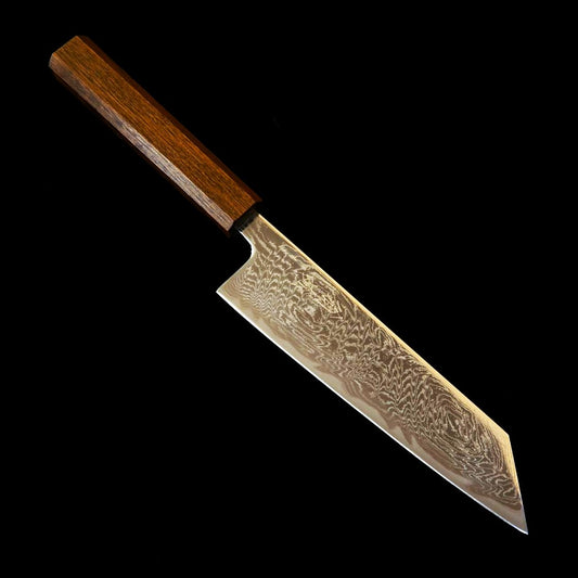刃道 HADO 翁流 AUS-10 渦ダマスカス 黒樫柄  文化 (170mm)