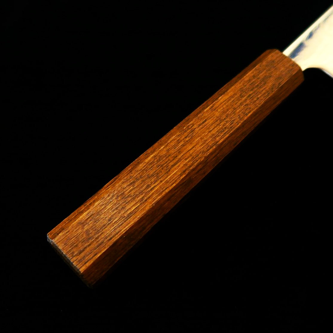 Couteau Bunka HADO Ohryu - Acier AUS-10, Damas tourbillon (Uzu) - Manche en chêne brûlé (170 mm)