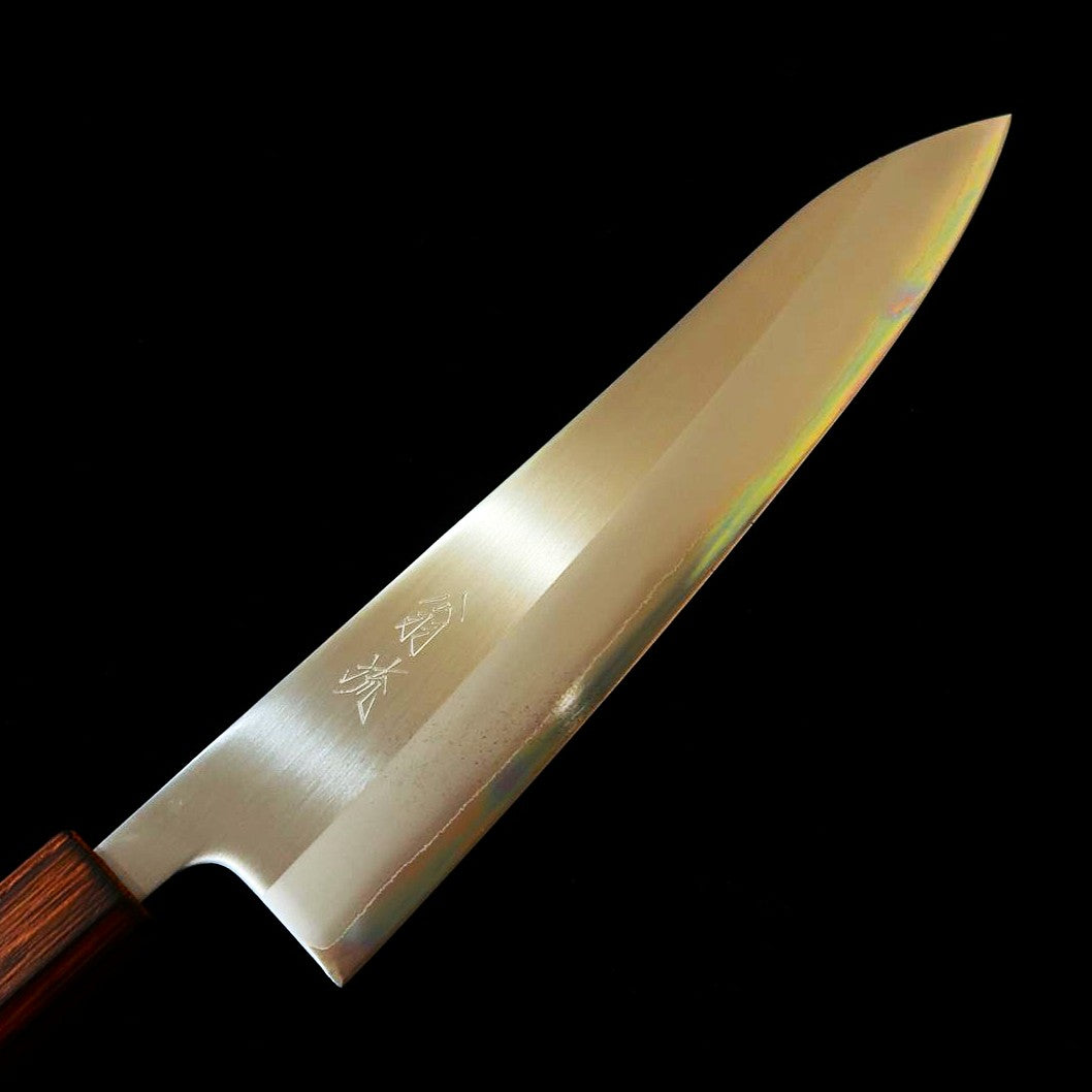 HADO – modèle Okina-ryu, acier blanc n°1, inox plaqué, manche en chêne fumé noir, gyuto (240 mm)