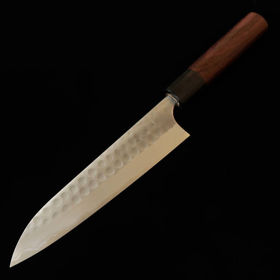 ANRYU, Petty, Blue Steel Super, Kurouchi and Hammered Finish with Rosewood Octagonal Handle (150mm)