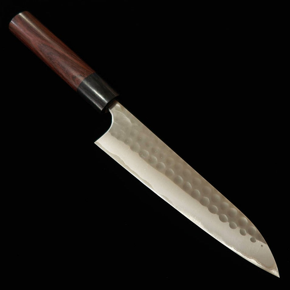 ANRYU, Petty, Blue Steel Super, Kurouchi and Hammered Finish with Rosewood Octagonal Handle (150mm)