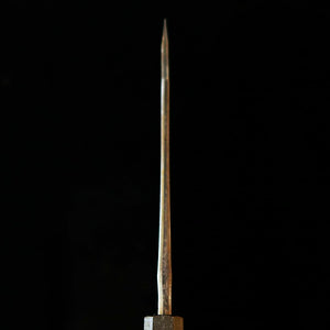 IKENAMI HAMONO 池浪刃物 Shirogami #1 acero blanco, sanmai inoxidable, mango de roble, cuchillo para despiece de ciervo (150/180 mm)